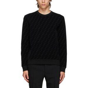 Fendi Black Velvet Monogram Pullover